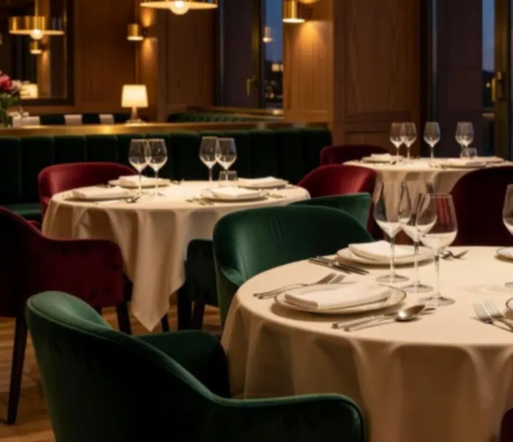 Table de restaurant élégante avec jeu de poker en présentiel à Vallée Noire
